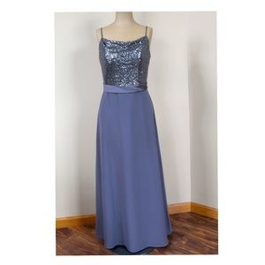 Grey & Sequin Bridesmaid Dress